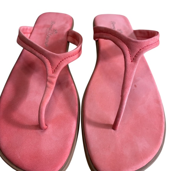 Tommy Bahama Relax‎ Tahini Nubuck Leather Sandals Cherry Size 10 Early 2000s - Picture 3 of 11